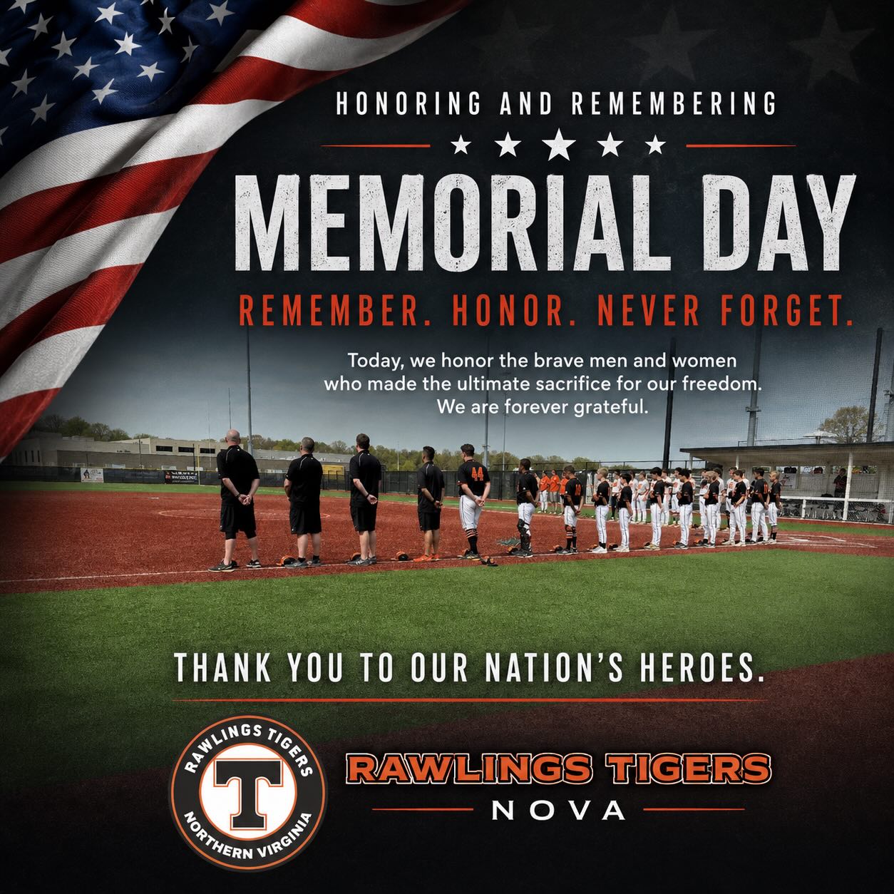 Rawlings Tigers NOVA Happy Memorial Day
